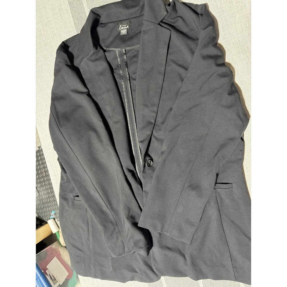 Simply Emma Womens Black‎ Single Button Blazer Jacket Size 3x